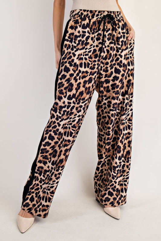 Beth Leopard Side Line Track Pants