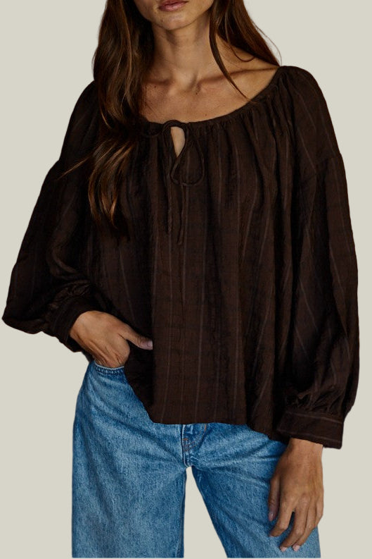 Cecilia Long Sleeve Front Tie Top