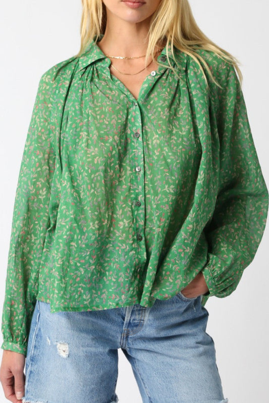 Garbi Long Sleeve Woven Green Shirt