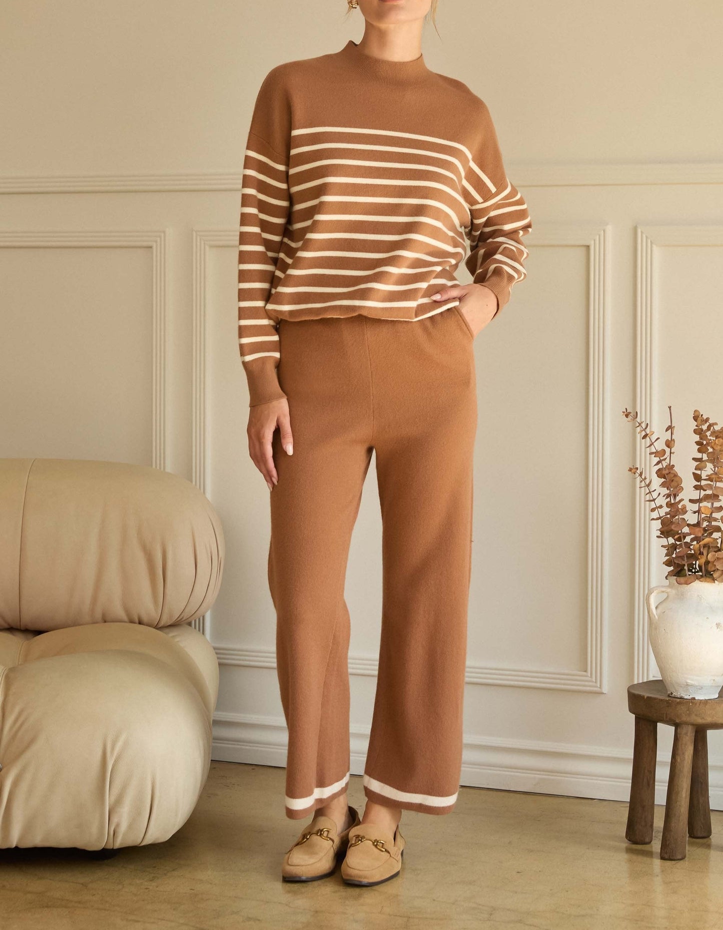 Maggie Striped Knit Pullover Sweater