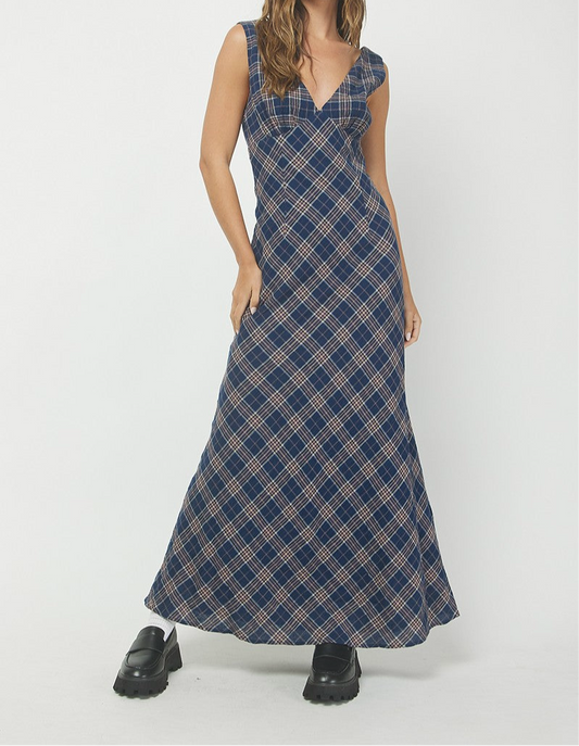 Sable Plaid Maxi Dress