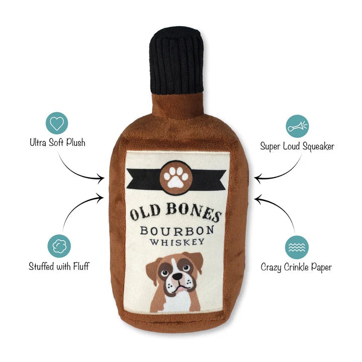 Old Bones Whisky Plush Dog Toy