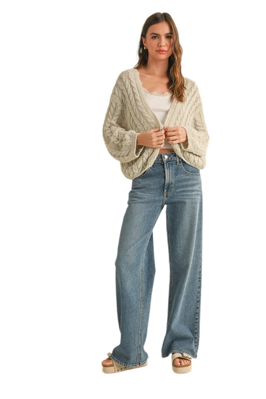 Risa Light Weight Cable Knitted Cardigan