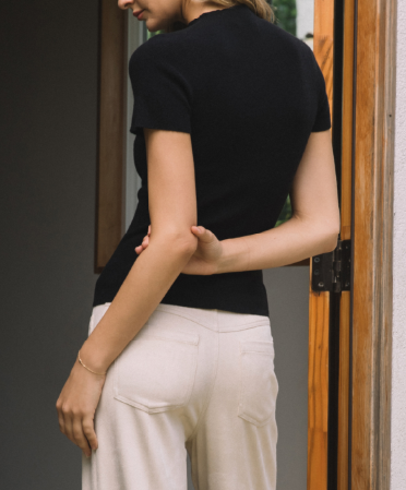 Emma Short Sleeve Soft Knit Sweater Top