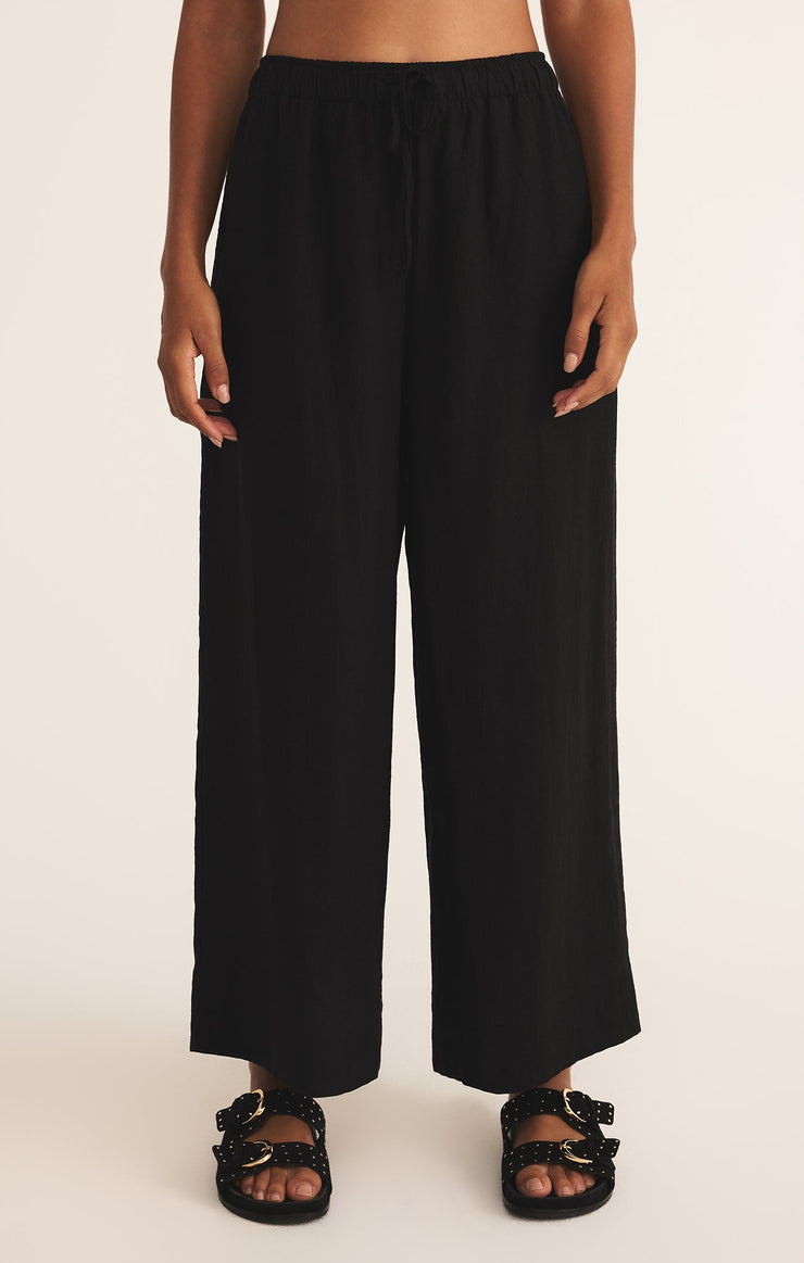Easton Textured Linen Elastic Waistband  Pant