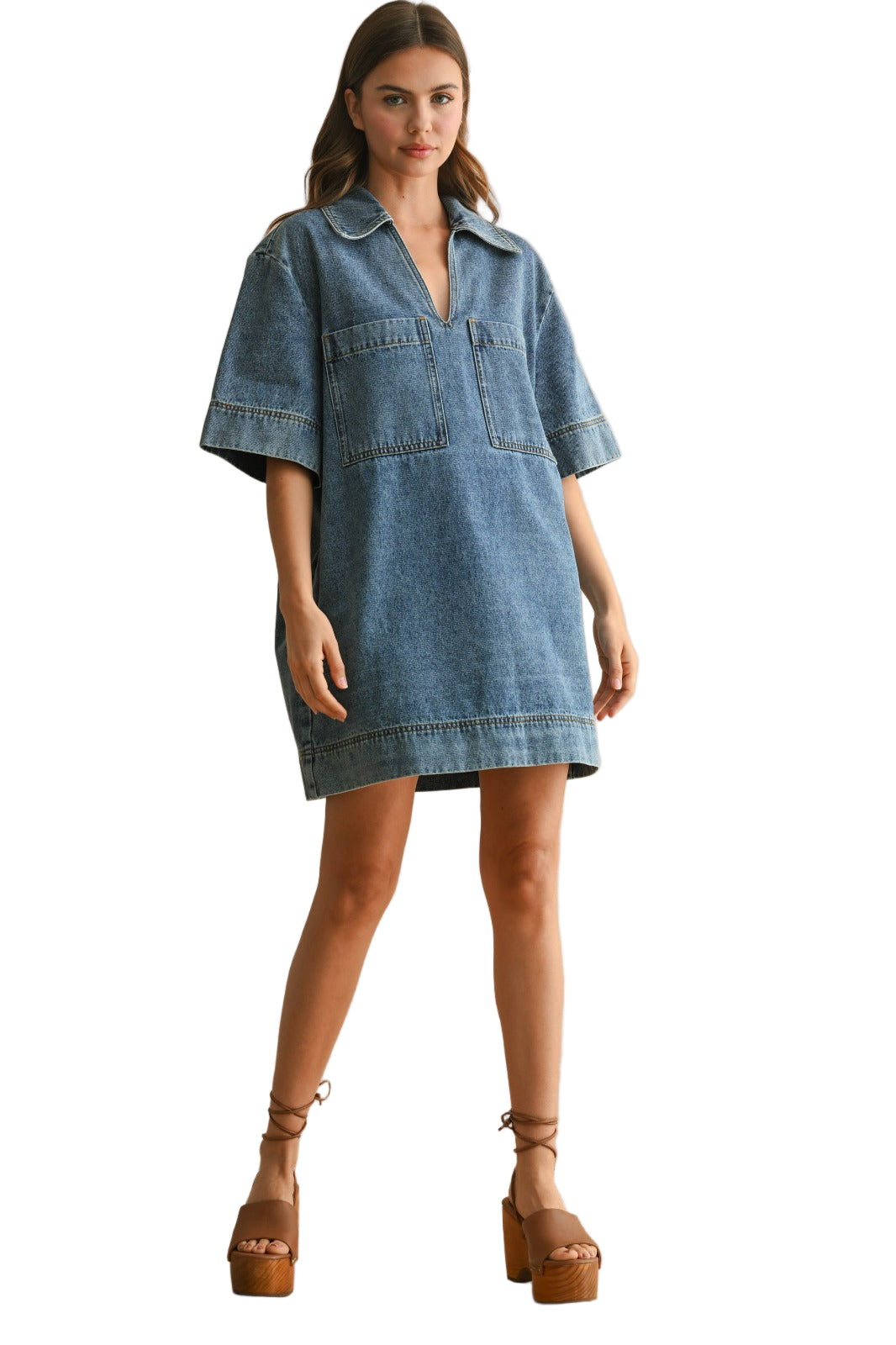 Rodeo Rose Short Sleeve Denim Dress