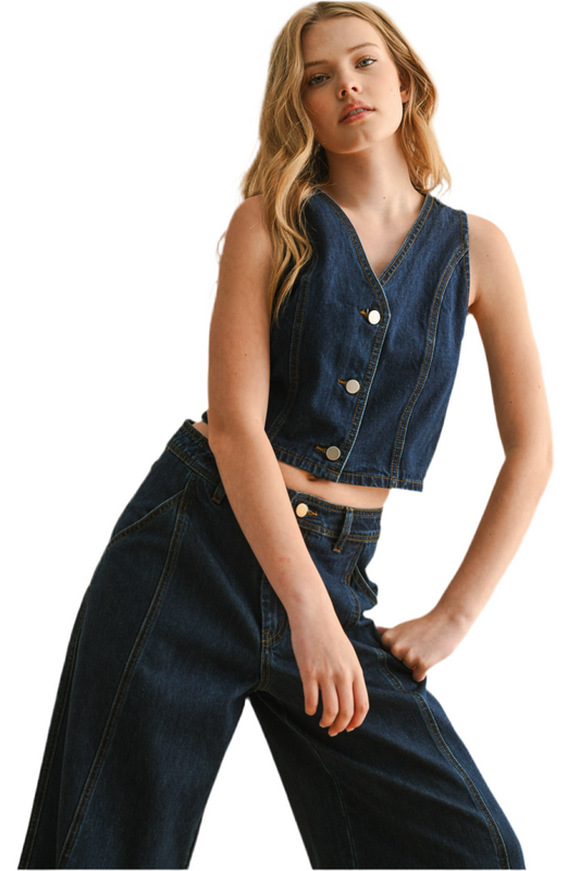 Lenny Dark Denim Vest