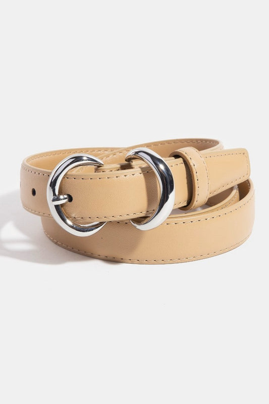 Double Ring Leather Tan Belt