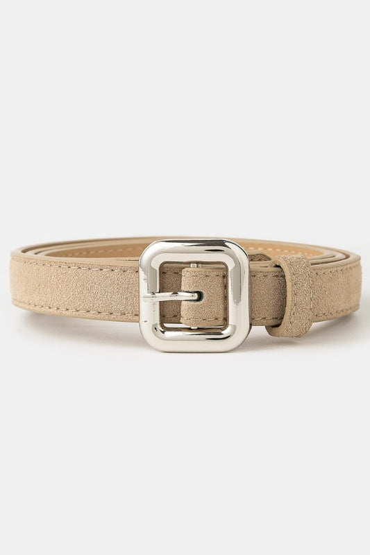 Square Buckle Leather Belt
