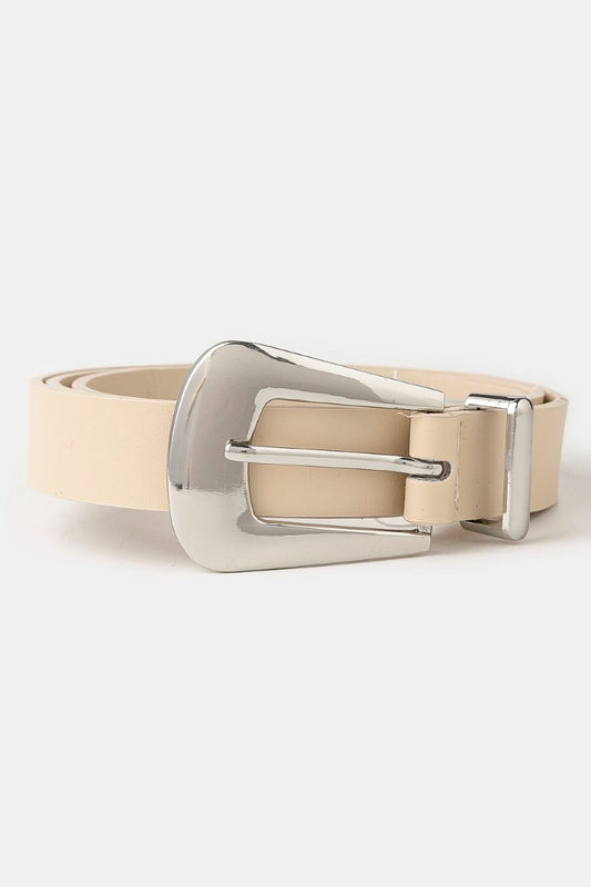Bulky Buckle Vegan Leather Belt