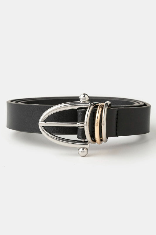 Triple Ring Vegan Leather Belt