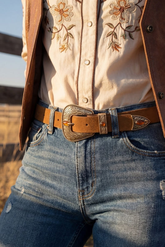 Concho Disc Vegan Leather Belt