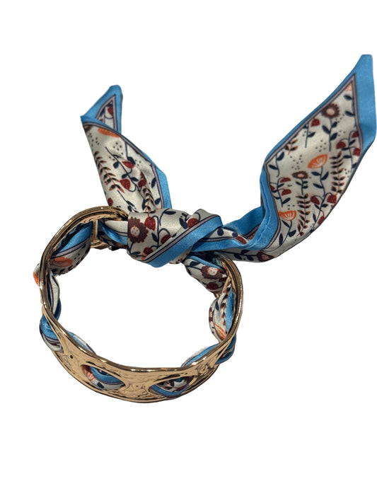 Blue Print Scarf Cuff Bracelet