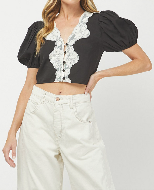 Zarina Short Puff Sleeve Top