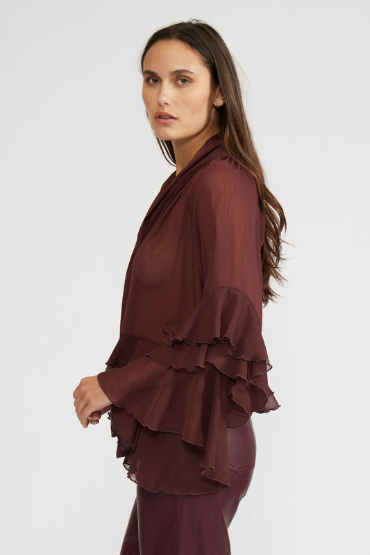 Lucy Paris Kyle Long Sleeve Ruffle Top