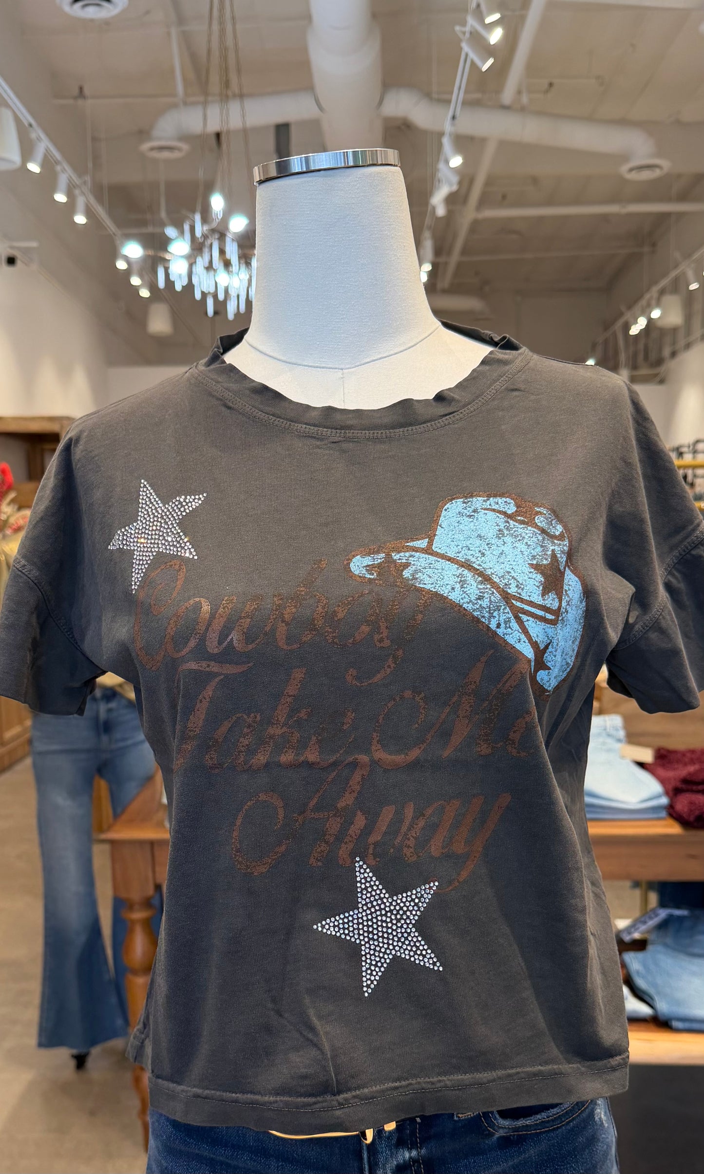 Cowboy Take Me Away Hi-Lo Graphic Tee