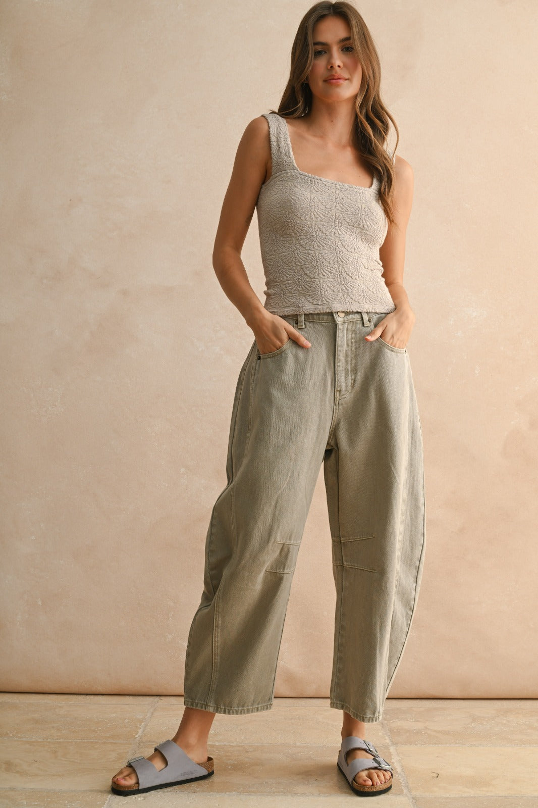 Beatrix Textured Washed Sleeveless Knit Top