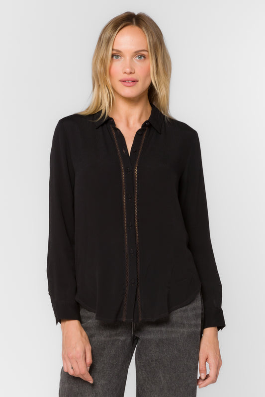 BALLY Long Sleeve Button Front Top
