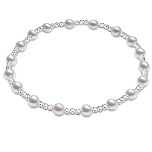classic sincerity pattern sterling 4mm bead bracelet - pearl by enewton