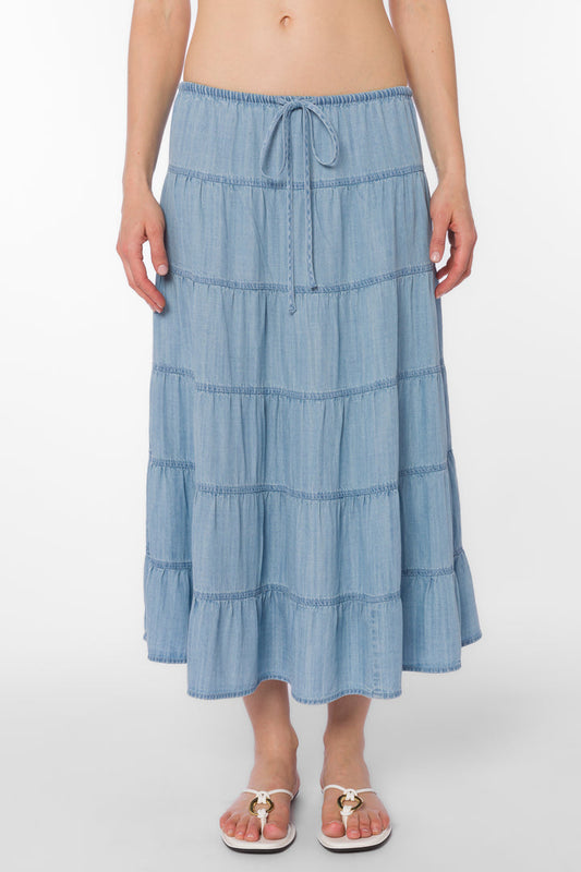 Velvet Heart Claremont Classic Indigo Midi Skirt