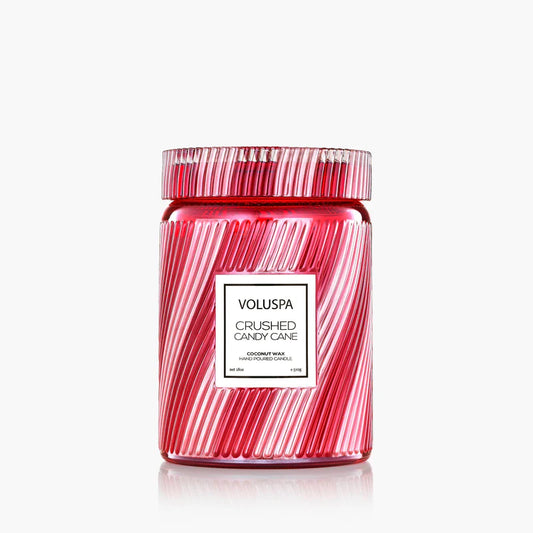 Voluspa Crushed Candy Cane Large Jar Candle 18oz
