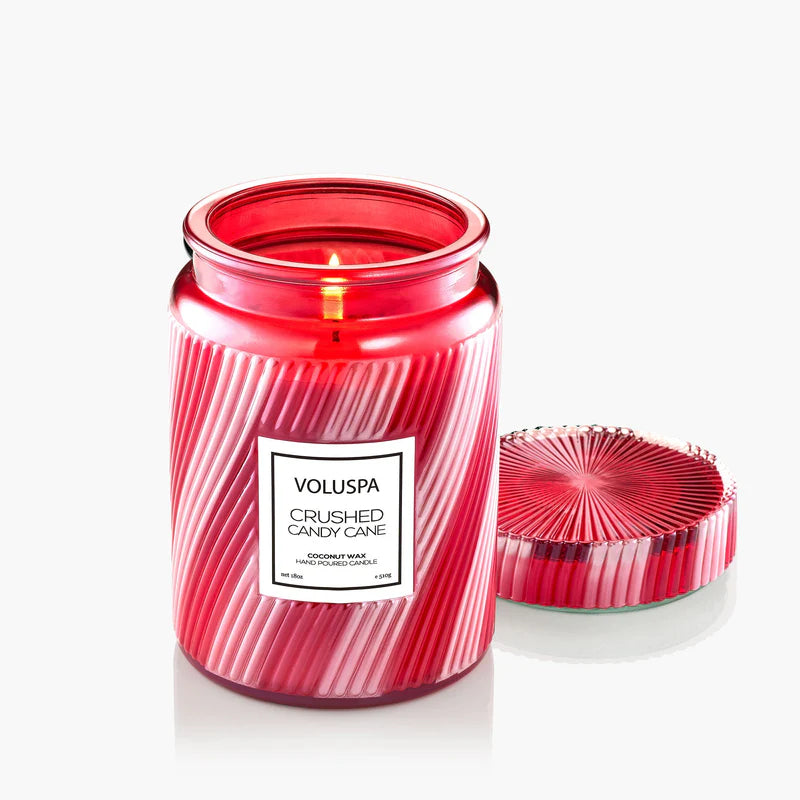 Voluspa Crushed Candy Cane Large Jar Candle 18oz