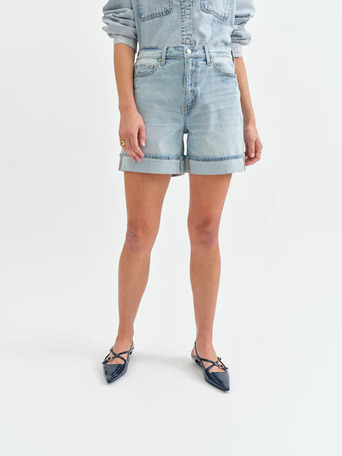 Easy Rider Mid Rise Short in Dew Drop