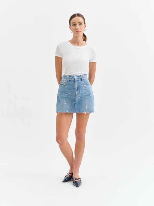 Malibu Mid Waist Mini Skirt in Daze-y