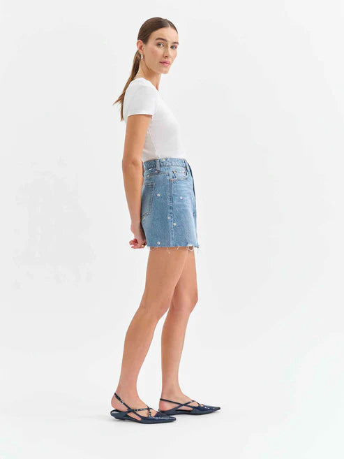 Malibu Mid Waist Mini Skirt in Daze-y