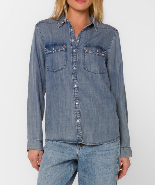 Delaine Long Sleeve Top With Studs By Velvet Heart