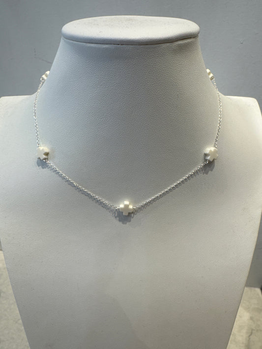 choker simplicity sterling - signature cross off-white by enewton