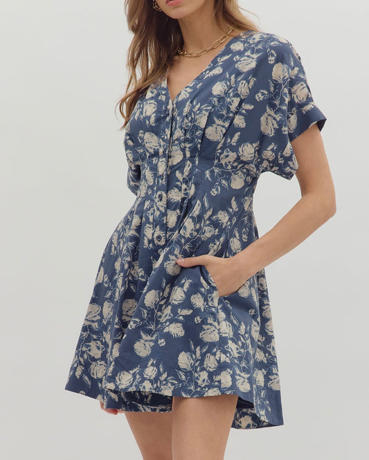 Annette Short Sleeve Floral Dress