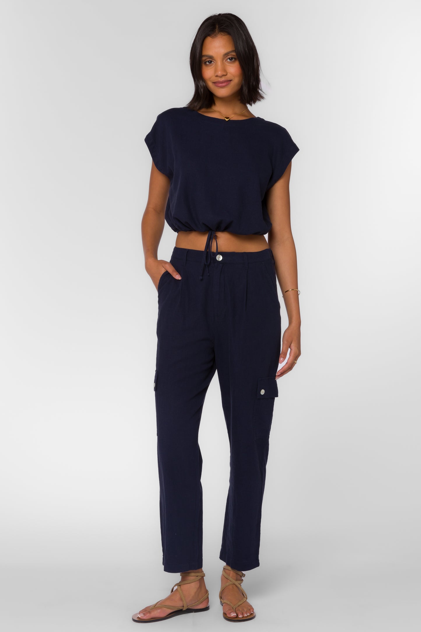 Velvet Heart Celia Navy Cargo Pant