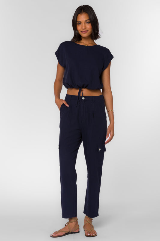 Velvet Heart Celia Navy Cargo Pant