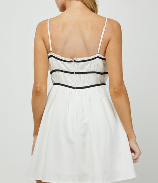 Lenny Off White Smocked Mini Dress
