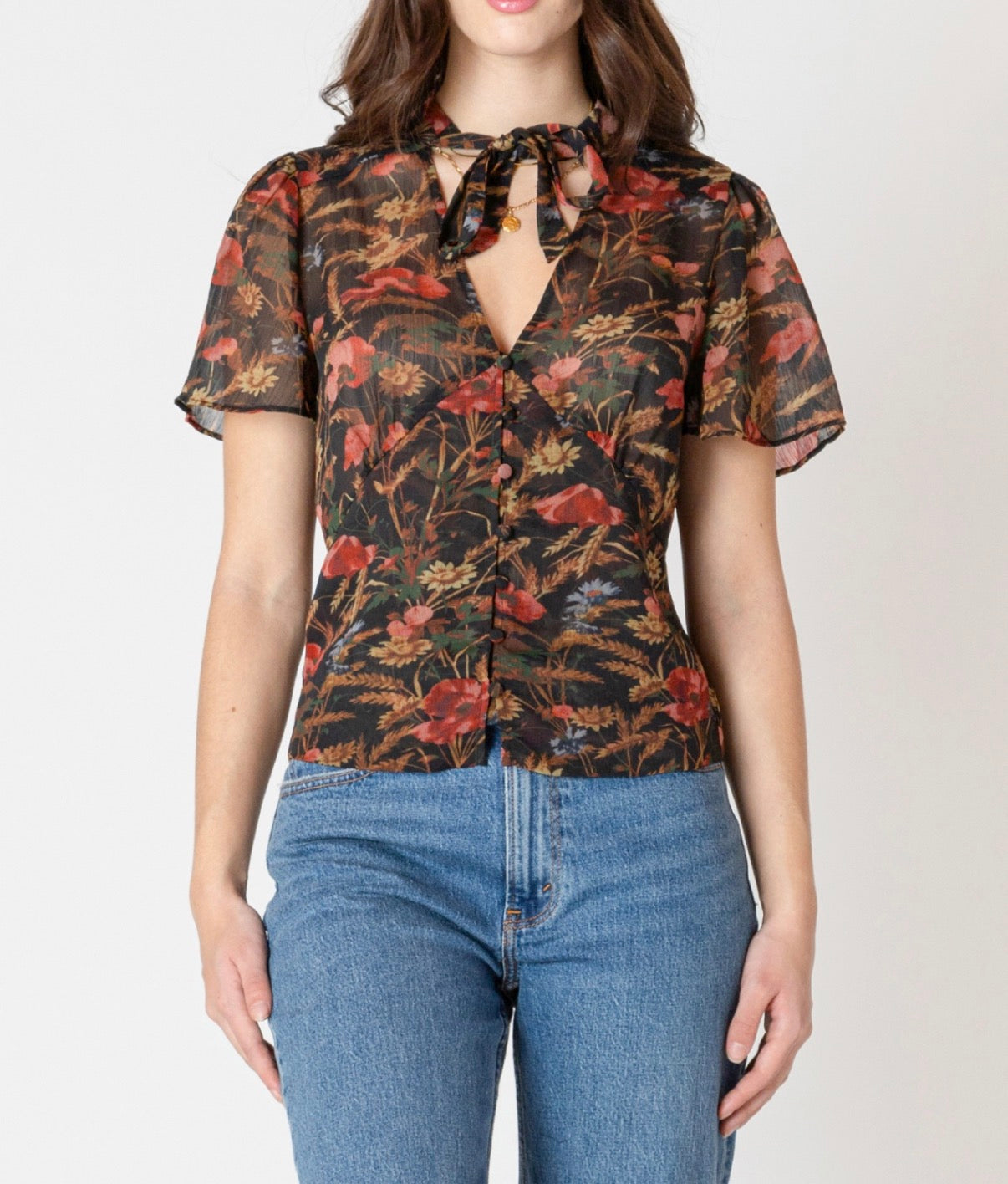Holly Short Sleeve Floral Top