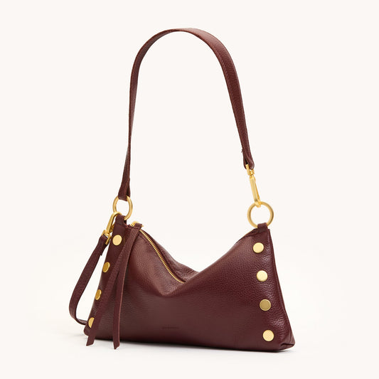 Hammitt| Kyle Leather Shoulder Bag in Cherrywood Pebble
