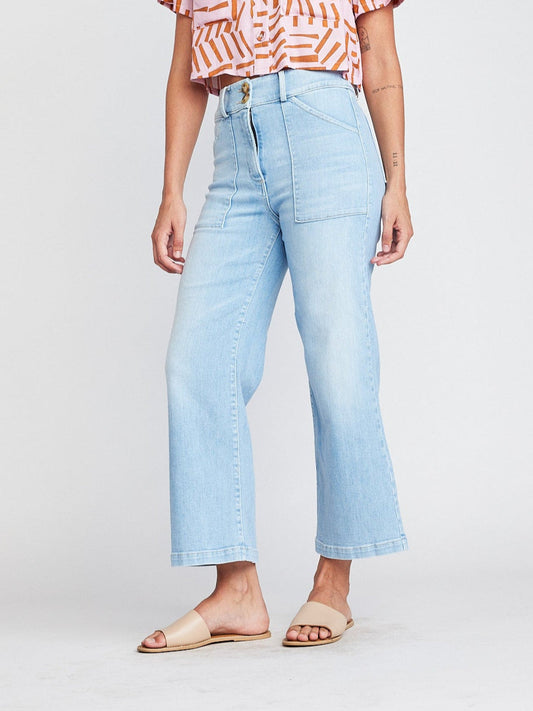 Aria Hi-Waist Wide Leg Pants Spring Blue