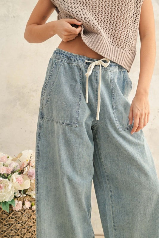 Charles Elastic Band Denim Pants