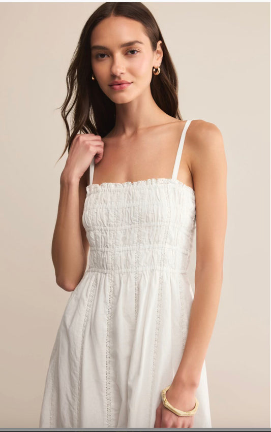 Whte embroidered maxi dress