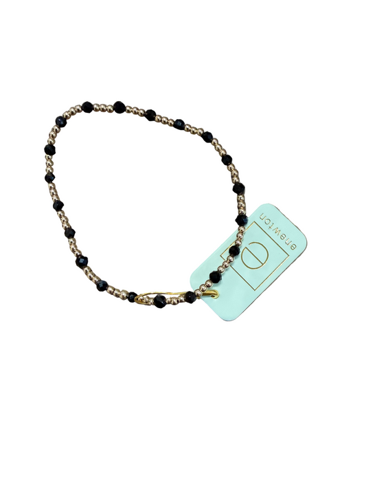 enewton gemstone gold sincerity pattern 3mm bead bracelet-onyx