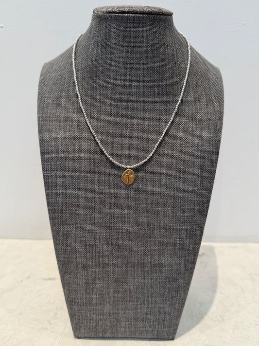 enewton-15" choker classic sterling mixed metal 2mm bead necklace