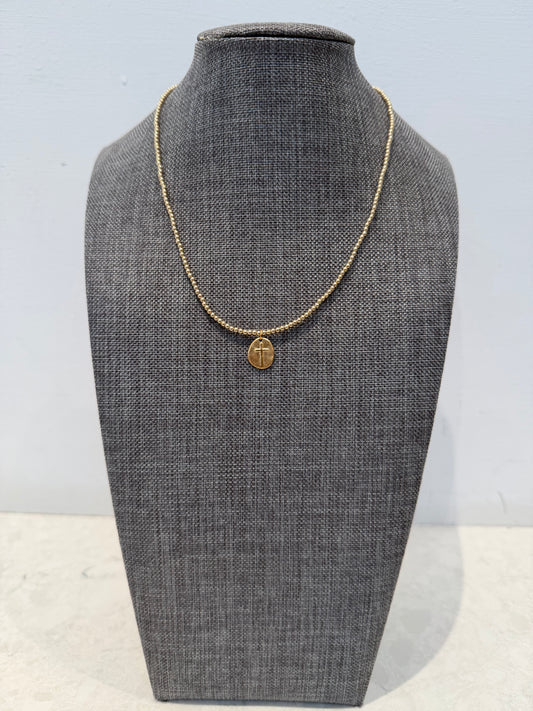 enewton-15" choker classic gold 2mm bead necklace