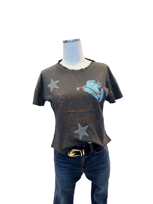 Cowboy Take Me Away Hi-Lo Graphic Tee