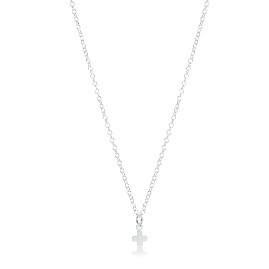 16" necklace sterling - signature cross small sterling charm by enewton
