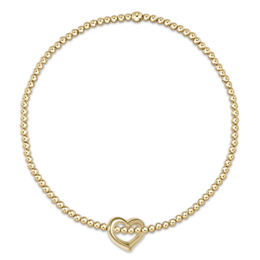 enewton classic gold 2mm bead bracelet - love small gold charm