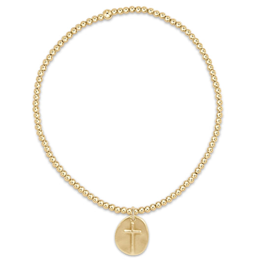 classic gold 2mm bead bracelet - inspire small gold charm by enewton