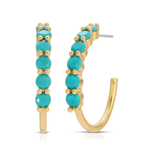 Alexandria Turquoise Midi Hoop