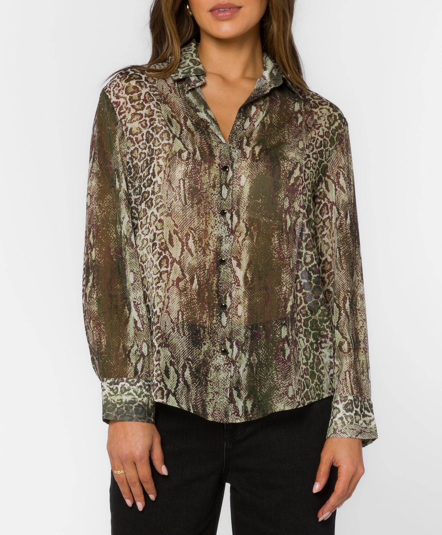 Velvet Heart Lavina Green Skin Stripe Shirt