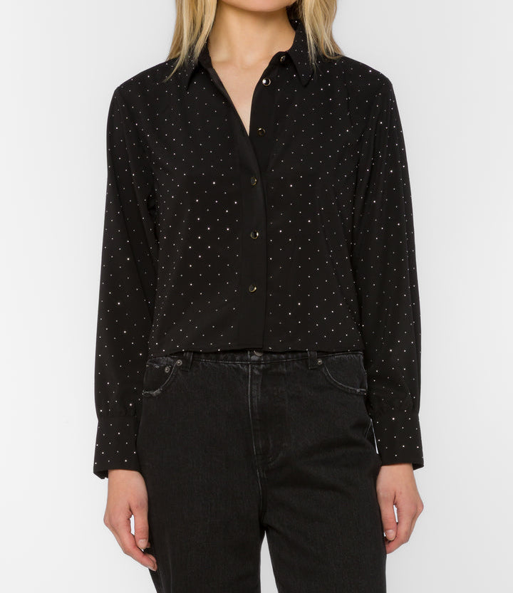 Velvet Heart Lilith Black Rhinestone Shirt